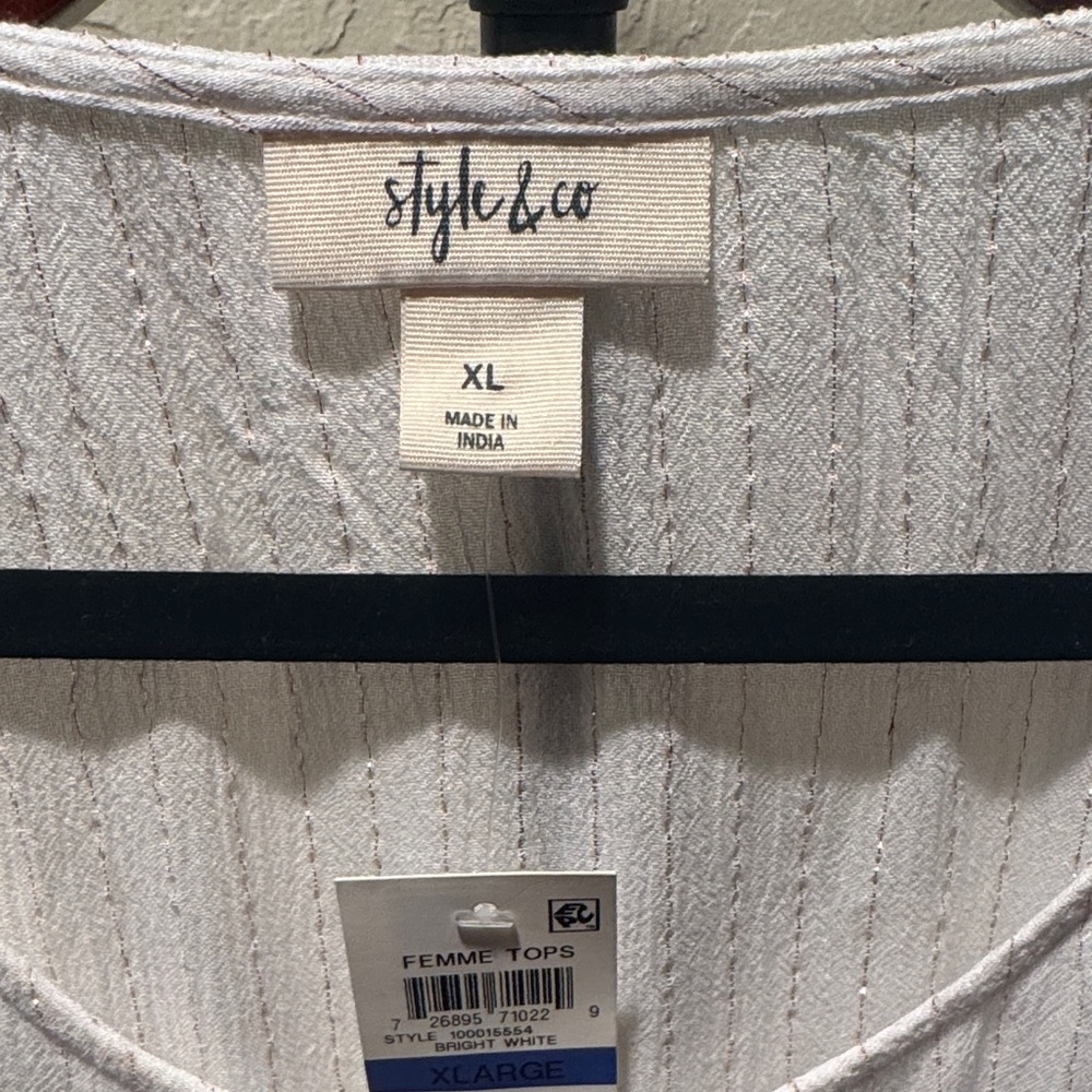 Style & Co. White Ruffled Blouse - Picture 2 of 5